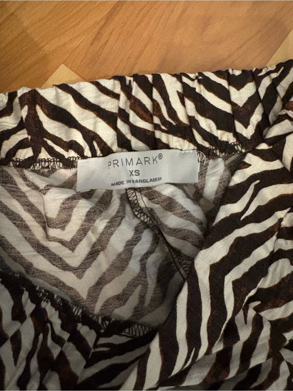 Primark Zebra Print Midi Skirt in Brown and White